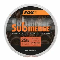Fox Submerge High Visual Sinking Braid Bright Orange 25lbs (11.3kg) - 0.16mm Ø X600M