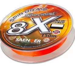 Saenger 8x Specialist Spin Braid 150m Fluo Orange 0,12mm
