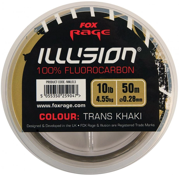 Fox Illusion Soft Flurocarbon Trans Khaki (0.25mm / 8lbs) 50m - Afbeelding 2