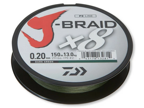Daiwa J-Braid X8 0.28mm 26,5kg 300m D. Green - Afbeelding 2