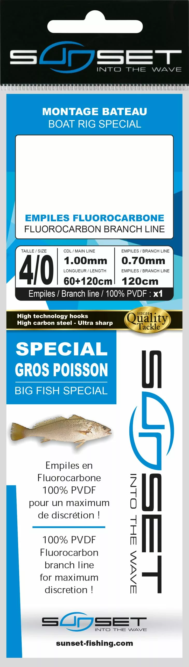 Sunset BDL Boat RS Competition Special Big Fish Fluorocarbon Rig With Octopus - Afbeelding 2