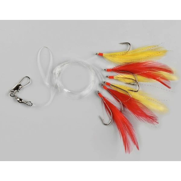 Spro Rode/Gele Makrelen Paternoster 3-Haaks Size 2/0 (135cm) - Afbeelding 2