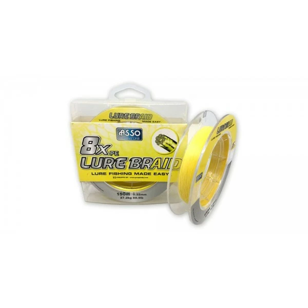 Asso 8x PE Lure Braid Yellow 150m 0.32mm