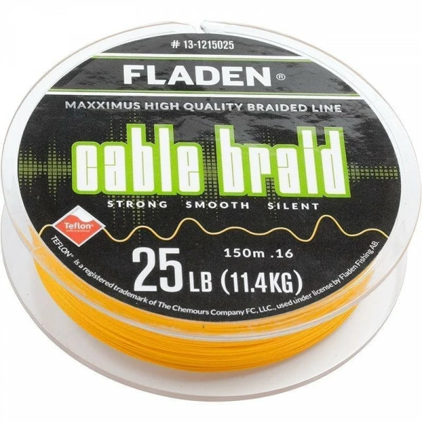 Fladen Maxximus Cable Braid Yellow 150m 0.30mm 50lbs 22.7kg