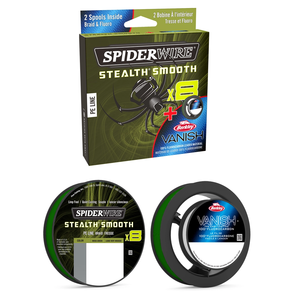 SpiderWire Stealth Smooth 8 And Berkley FC Duo Spool 0,11mm & 0,32mm - Afbeelding 4