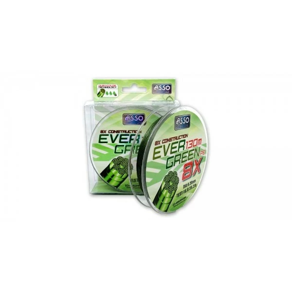 Asso Evergreen 8x Braid Green 130m 0.04mm